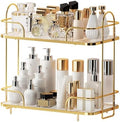 2 Tier Corner Bathroom Counter Organizer, Cosmetic Skincare Organizer, Bathroom Countertop Perfume Tray Vanity Organizer, Kitchen Spice Corner Storage Shelf by Seoneiro