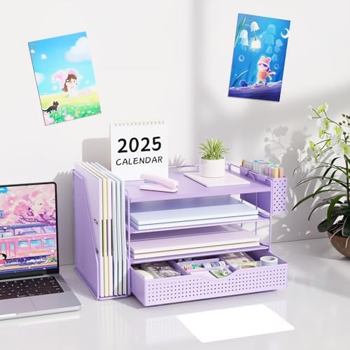 Wood Desk Organizers and Accessories with File Holder & Catalog Racks - Image 7