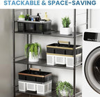BYUNER 2Pack Plastic Shower Caddy: Portable Hard Bathroom Basket Tote with Handle, 4 Divided Compartments, All-Side Drainage, Non-Mesh Shower & Cleaning Caddy Organizer for College Dorm, Black/Silver - Image 5