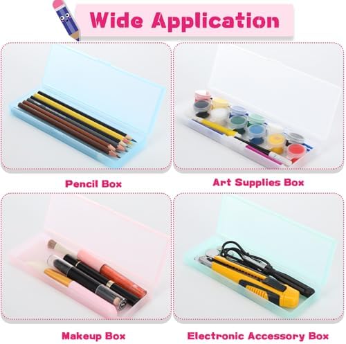 Fainne 36 Pcs Plastic Pencil Cases Bulk, Pencil Box, White Pink - Image 4