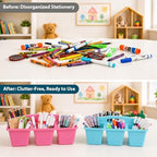 6 Pack Classroom Caddy with Handle, 6 Compartment (Pastel) - Image 4