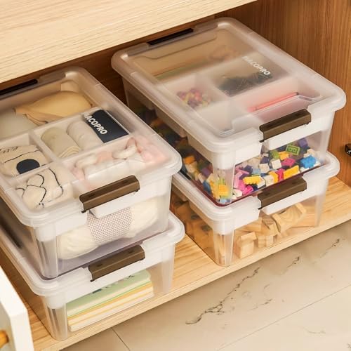 17QT Clear Plastic Craft Storage Box with Removable Tray & Lid - 2 packs - Image 6