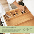 KitchenEdge Utensil & Junk Drawer Organizer, 10.5-19 in, Bamboo - Image 5