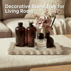 Luxury Beige Travertine Tray with Scalloped Edge, 11"x8" Rectangle Vanity Tray for Bathroom & Kitchen Counter, Decorative Organizer Tray for Dresser, Coffee Table, Home Décor - Image 4