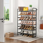 Expandable Metal Shoe Rack for Closet, Entryway & Garage, 6-Tier, Black - Image 2