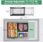 ADRIMER Freezer Organizer Bins, 4 Packs Foldable & Stackable Chest Freezer Organizer Bins with Adjustable Length 11-17.3", Metal Wire Storage Baskets for Upright Freezer, Deep Freezer, Pantry, Black - Image 3