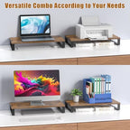 XINYAO Wood Monitor Stand Riser for Desk, 24x12x3 inch, Rustic Brown - Image 4