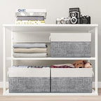Fab totes Storage Bins 8-Pack, Foldable Storage Baskets for Organizing Toys, Books, Shelves, Closet, Large Storage Box with Rope Handles, Sturdy Organizer Bins, White & Grey - Image 7