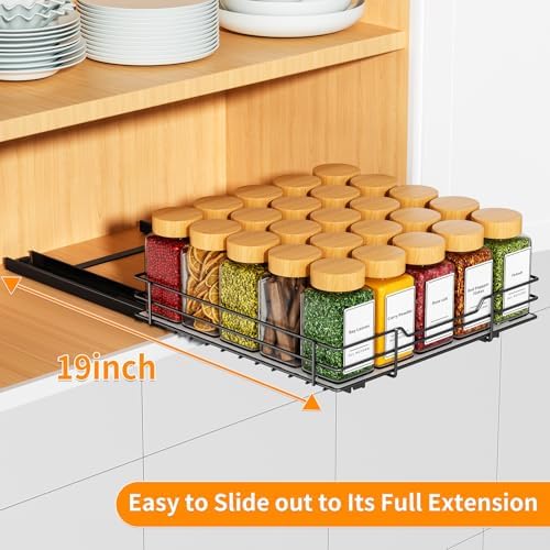 RCHYFEED Pull Out Spice Rack Organizer for Cabinet,10.5" Wx10.5Dx2.5H - Image 4