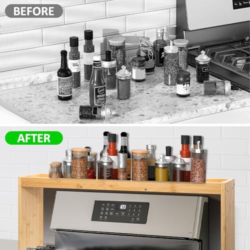 Over the Stove Spice Shelf for Kitchen,33" Over Stove Spice Rack Organizer - Image 2