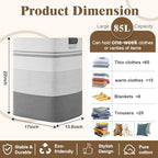 Laundry Hamper, 85L Tall Laundry Basket with Leather Handles, Rectangle Large Clothes Hamper for Organizing, Cotton Woven Laundry Baskets Storage Hampers for Bedroom, Nursery, Living Room - Image 3