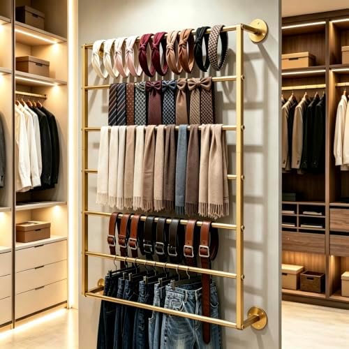 7 Tier Scarf Display Rack Tie Hijab Ribbon Organizer Gift Wrap Paper Holder - Image 2