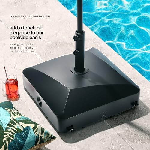 Maple99 Heavy Duty Umbrella Base with Wheels, Fillable Windproof Pole Holder, 125 lbs - Image 3