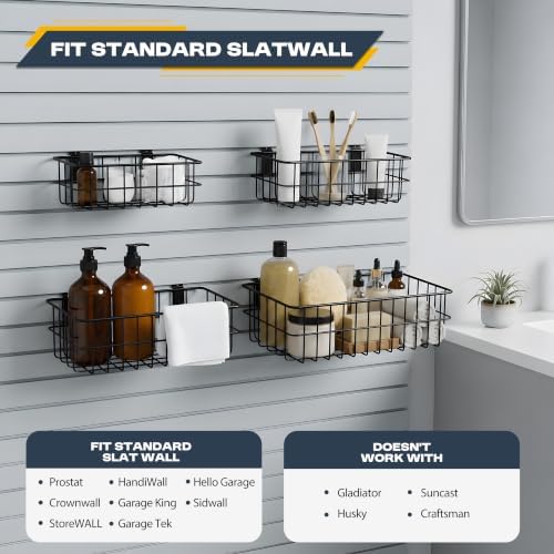4-Pack Slatwall Baskets Set, Garage Slatwall Accessories, 4 Size - Image 6