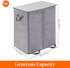 Lifewit Double Laundry Hamper with Lid, Removable Laundry Bags, Gray - Image 5