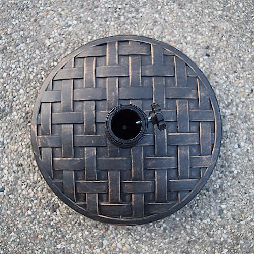 Oakland Living Antique Bronze 40 lb Round Plastic and Concrete Patio Umbrella Stand Base - Image 2