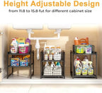 Under Sink Organizer, 2-Tier Pull Out Cabinet Organizer - Image 4