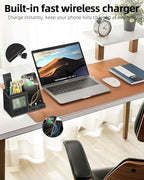 Desk Organizer with Wireless Charger, Digital Clock, Thermometer - Image 2
