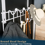 Consumest Over The Door Hooks Organizer - 3 Tier Door Hanger with 9 Coat Hooks & 2 Mesh Basket, Back Storage Organizer Hanging Towels for Bathroom, Bedroom, White - Image 4