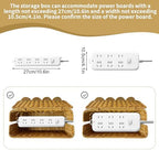 2 Pack Scalloped Edge Cable Management Box Handmade, Plastic Rattan Cable Organizer Box to Hide Wires, Under Desk Cord Organizer for Home TV Wires Computer Router USB Hub Strips (2 Open Slots) - Image 3
