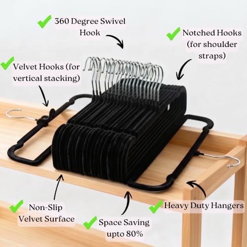 ZAKUTO Velvet Pants Hangers 50 Pack – Non-Slip Space Saving with 20 Hooks - Image 5