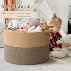 INDRESSME 115L Extra Large Woven Wicker Blanket Basket Living Room - Image 6