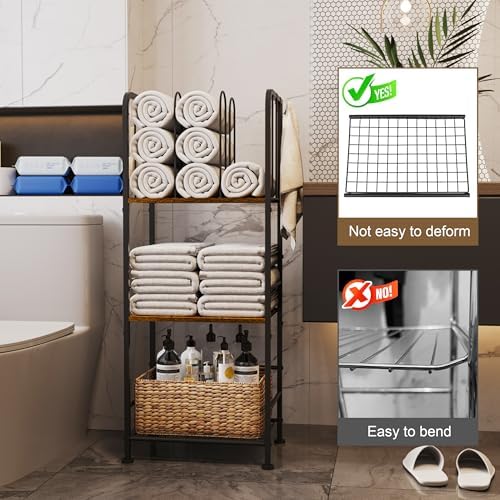 3-Tier Freestanding Cabinet Towel Rack Metal Stand - Image 5