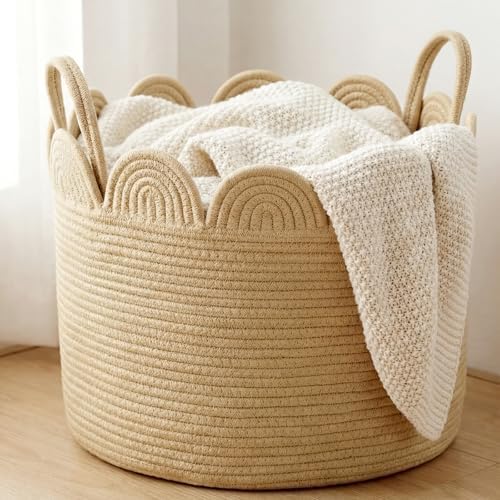 LemonRoad Round Woven Basket Brown, 16" L X 16" W X 14" H by Unknown