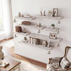 RICHFOCUS Bathroom Floating Shelves for Wall 2Pack|Rustic White|20" L - Image 5