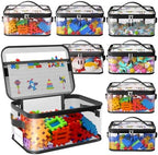 8 Packs Large Clear Toy Storage Bags with Labels, Handles, Zippers L by Shcsdr