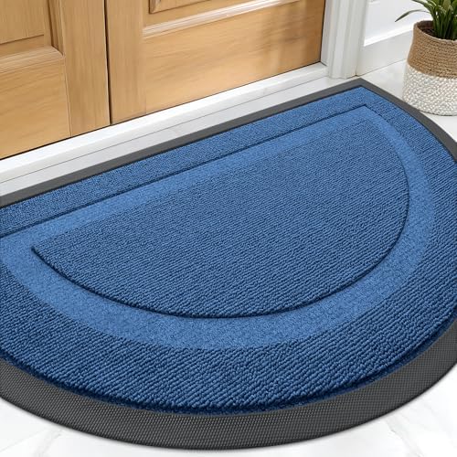 OLANLY Half Circle Front Door Mat Outside 47x32 All-Season Rubber Doormat by OLANLY