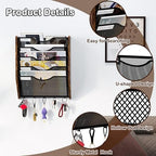 Wall File Organizer With Hooks, 5 Tier Mesh Mail Organizer Wall Mounted,Hanging File Organizer,Magazine Holder for Documents,Magazine,Literature,File,Mails,Envelopes - Image 6