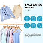 JS HANGER Wooden Hangers 30 Pack, Natural Wood Suit Hangers with Non Slip Shoulder Grooves, Clothes Hangers for Coats, Shirts, Jackets, Pants, Suits - Image 6