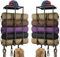 2 Pack Camping Chair Storage for Garage, Metal Camping Chair Rack for Garage Storage, Beach Chair Rack, Umbrella Holder, Wall Holder Rack with Floating Shelf & 3 Hooks for Garage Organizer by WAUTENANTY