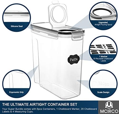 M MCIRCO 6 Piece 4L /135.2oz Cereal Container Set, Food Storage Containers - Image 3