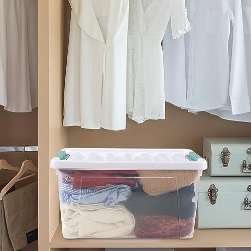 Quickquick 36 Quart Latch Clear Storage Tote, Plastic Storage Bin with Latching Lid, 6 Packs - Image 7