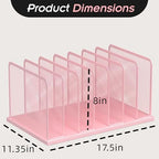 Kuntine.B 7-Section Upright Desk File Organizer Pink 1 Pack - Image 2