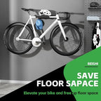 Bike Wall Mount Rack with Shelf and Hooks Saving space - Image 2