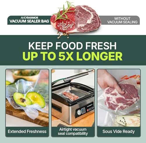Avid Armor 300 CT Chamber Vacuum Sealer Bags for USV32 – Assorted Sizes (6x10", 8x12", 10x13"), BPA-Free, Reusable, for Food Storage, Sous Vide, and Freezer Preservation - Image 2