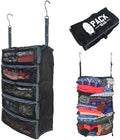 Pack Gear Hanging Suitcase Organizer - Our Large Hanging Luggage Organizer Fits Any Suitcase - Our Packing Cubes For Travel Uses Mesh Windows to Make it Easy to Find your Clothes (Black, L) by PackGear