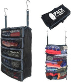 Pack Gear Hanging Suitcase Organizer - Our Large Hanging Luggage Organizer Fits Any Suitcase - Our Packing Cubes For Travel Uses Mesh Windows to Make it Easy to Find your Clothes (Black, L) by PackGear