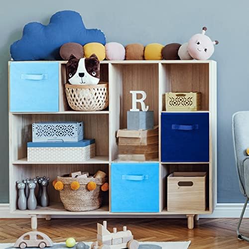 Karenhi 6 Pack Cube Storage Bins, Blue Fabric Organizer - Image 6