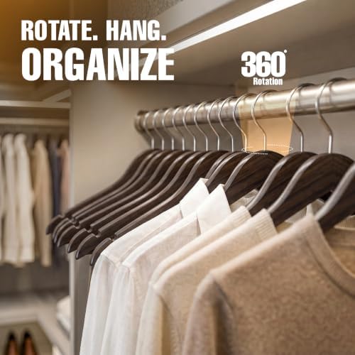 Utopia Home Wooden Hangers 30 Pack – Slim Suit Hangers Vintage - Image 5