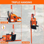 3 in 1 Chainsaw Holder 10" - Heavy Duty Chainsaw Wall Mount, 10 Gauge Steel Chain Saw Hanger for Garage Organization, Hefty Rack Storage Organizer for Chainsaw Accessories and Tools, 180lbs Capacity - Image 3