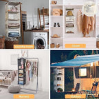 2 Packs Hanging Closet Organizer Storage, 6-Shelf Hanging Shelves for Closet, Closet Clothes Organizer and Storage with Side Pockets, Grey - Image 6