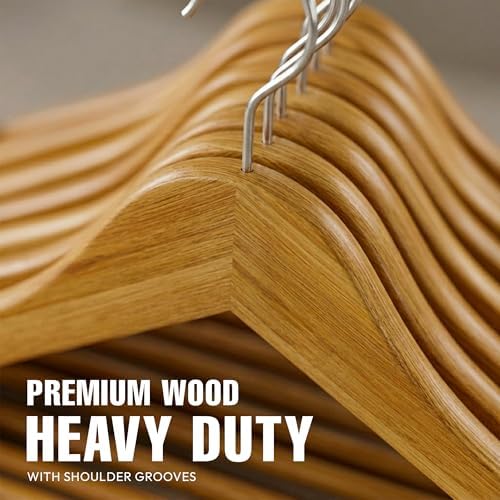 Utopia Home Wooden Hangers 80 Pack – Slim Suit Hangers Natural - Image 6