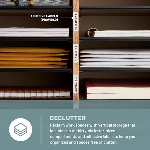 Safco Literature Organizer, 36 Compartments, Office and Classroom Mailbox with Adjustable Shelves, Wood Paper and Mail Sorter, Medium Oak - Image 3