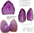 Agate Geode Bookends Dyed Pink 4-5 Lbs Large Stone Bookends 1 Pair Decorative Bookends for Shelves - Image 3