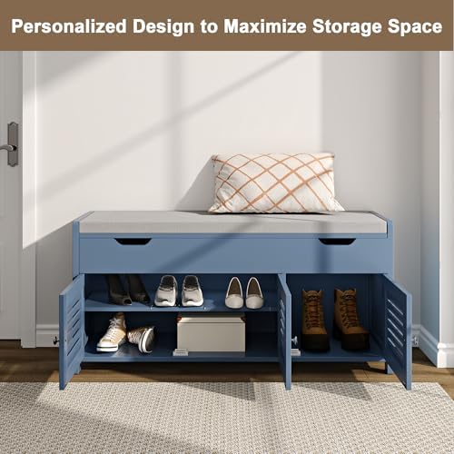 ChooChoo Shoe Storage Bench with Lift Top Storage & Cushioned Seats - Image 3