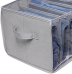 Zilink Wardrobe Clothes Organizer Jeans Organizer for Closet, Grey, 6 Pack - Image 3